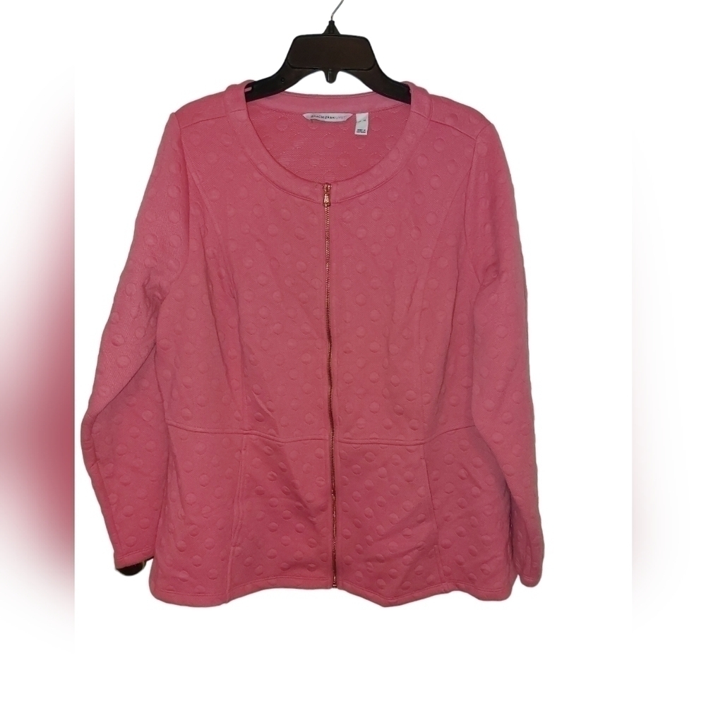 Isaac Mizrahi Ladies Long Sleeve Zipper Front Jacket- XL